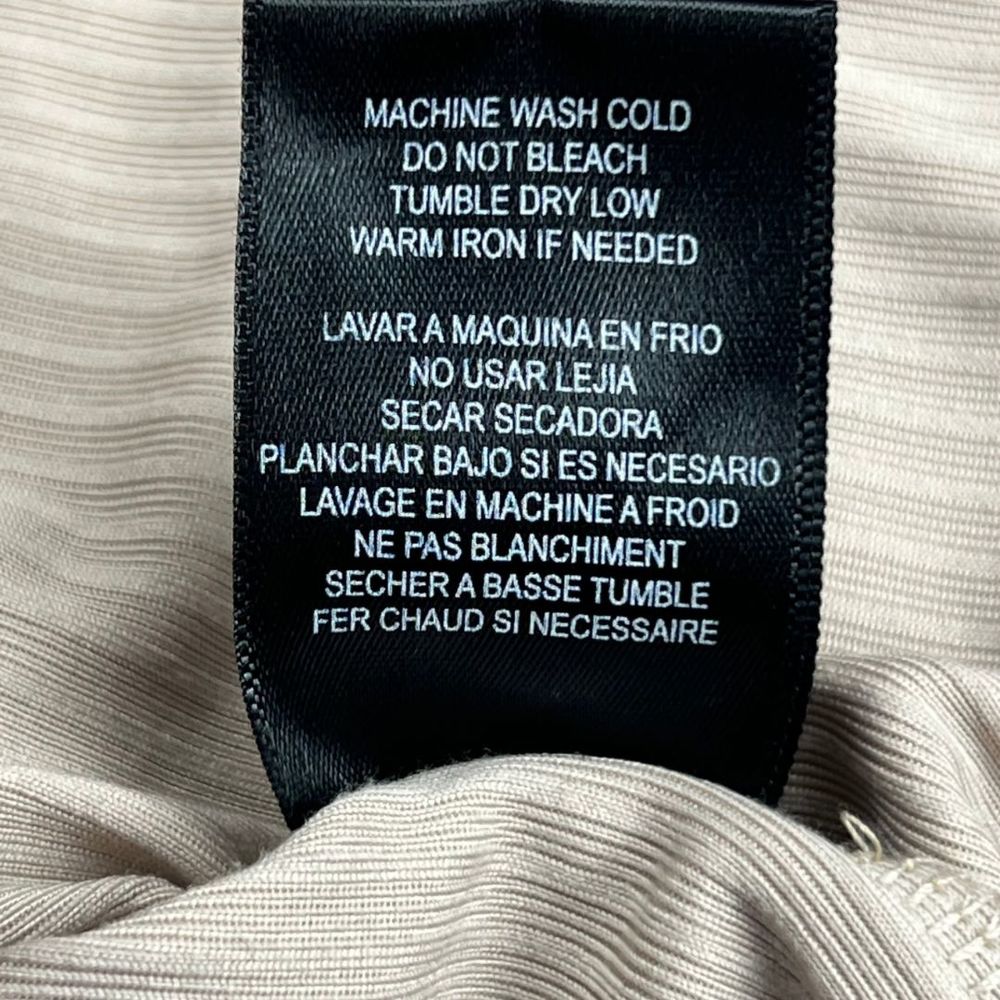 YMI Faux Wrap Womens 3X Neutral Tan Ribbed Texture Tie Back Casual Stretchy Top - Picture 7 of 9